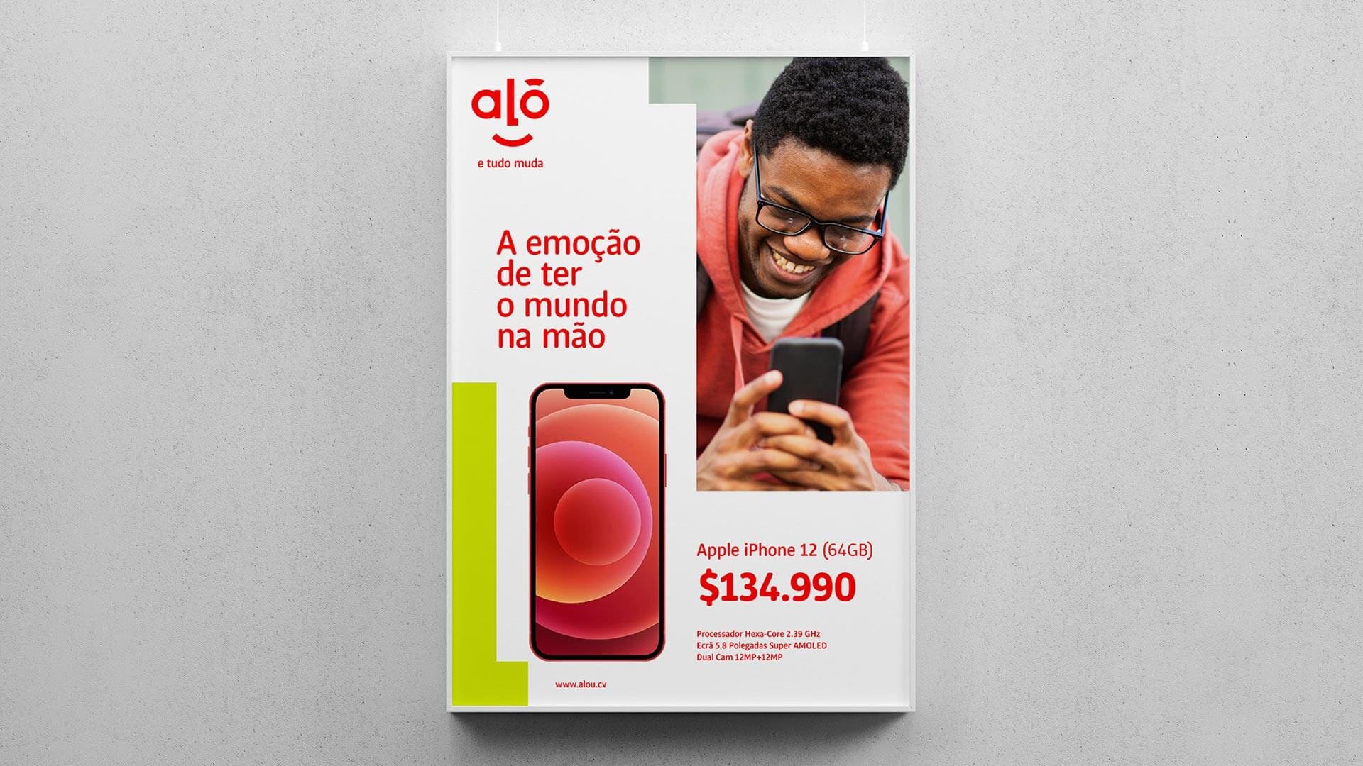 Alou poster with a phone offer
