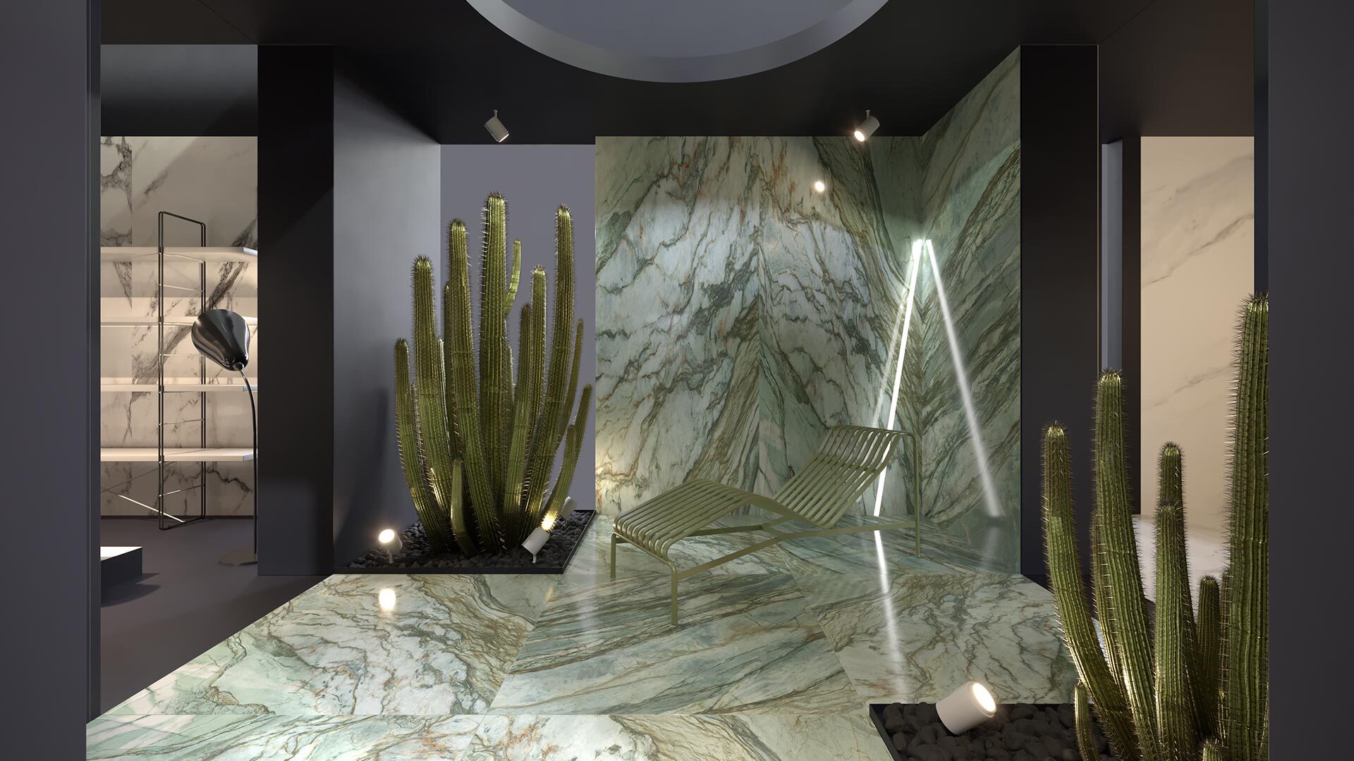 Green marble pavilion