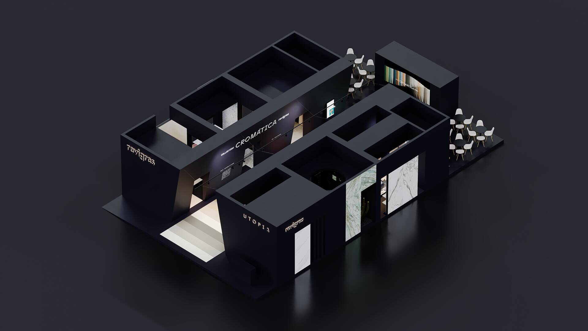 3D view of the 240 m² stand