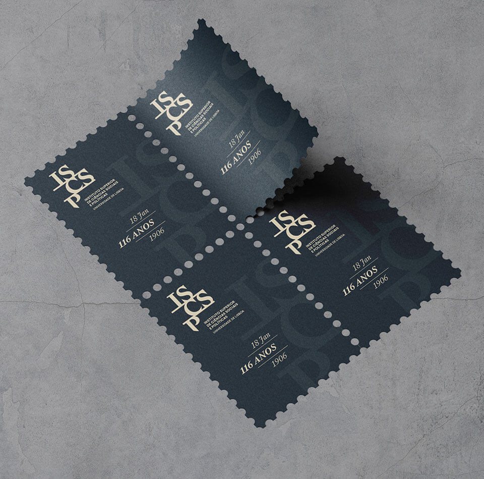 ISCSP stamps on grey
