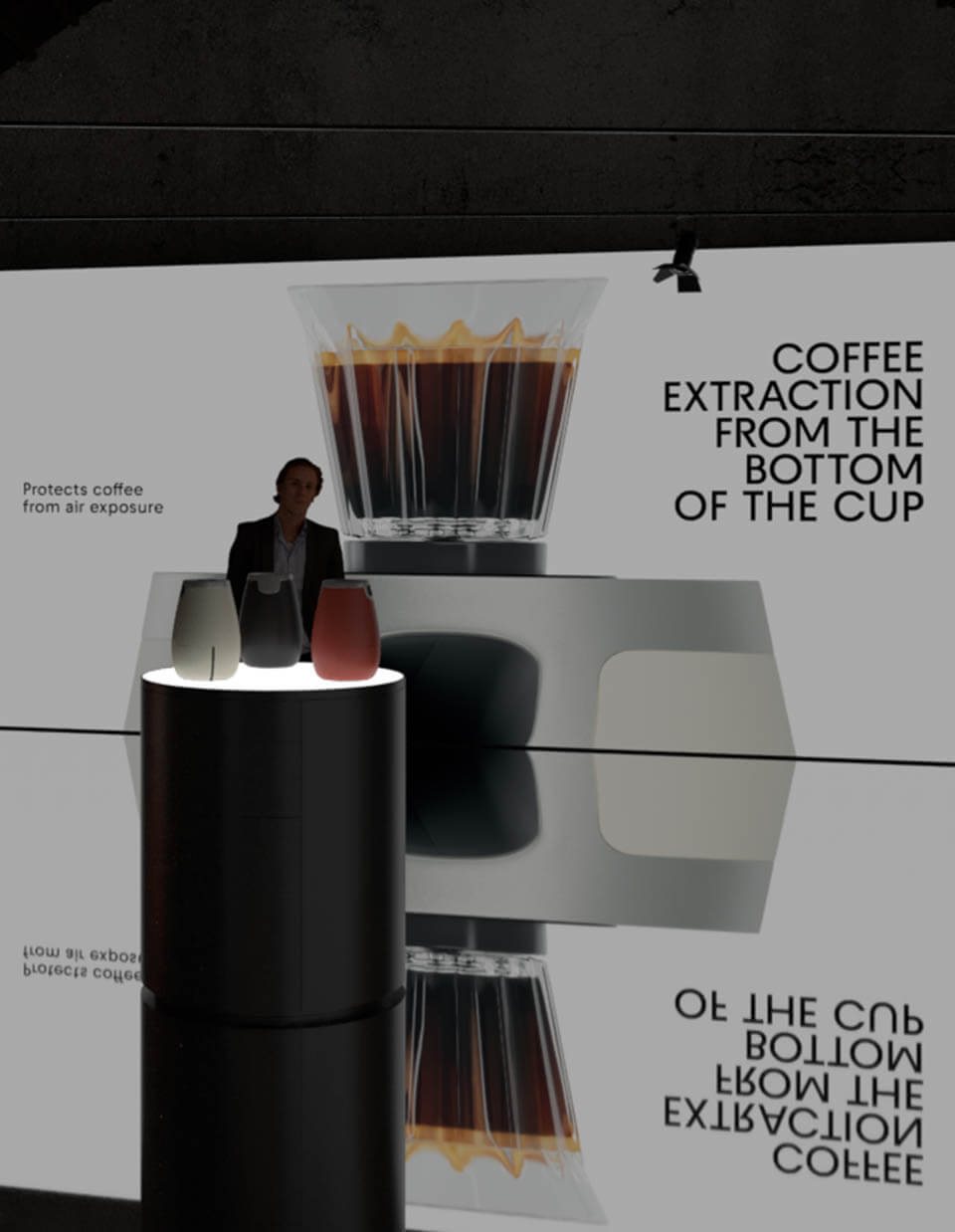 Inverted extraction display at the launch event