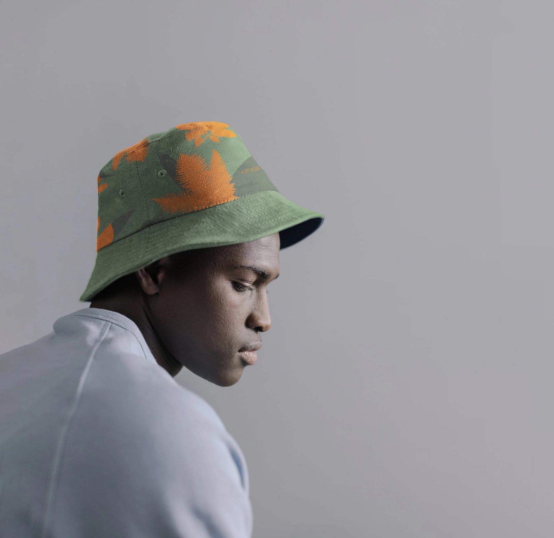 Green and orange bucket hat