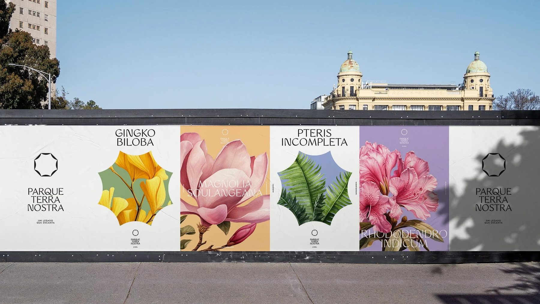 Street hoarding with the botanical poster series
